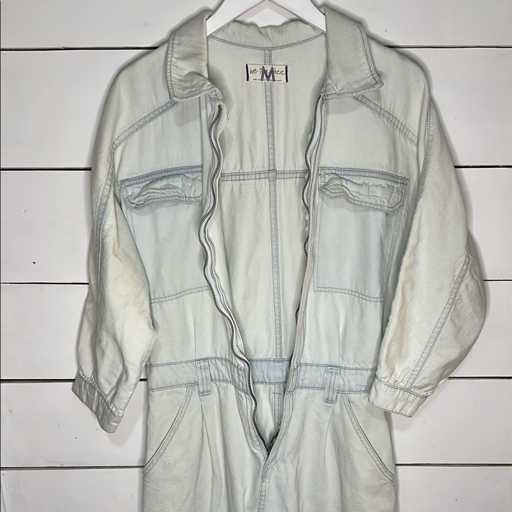 Free People We The Free Sammie Denim Boho Coveralls Medium - Picture 5 of 9